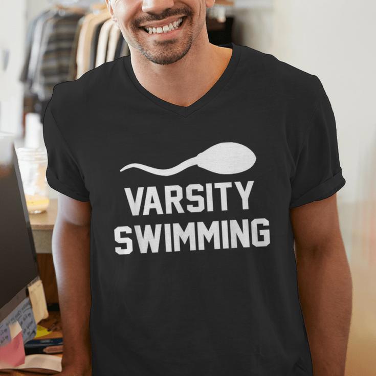 Varsity Swimming For Men Women Men's V-Neck T-Shirt