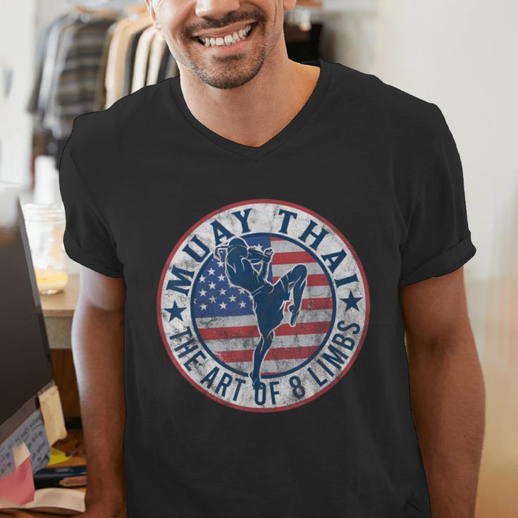 Vintage Muay Thai Karate Boxing Mixed Martial Arts Men's V-Neck T-Shirt
