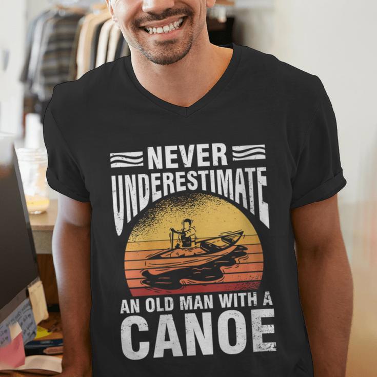 Women's Canoe Old Man Men's V-Neck T-Shirt Women's Canoe Old Man Men's V-Neck T-Shirt