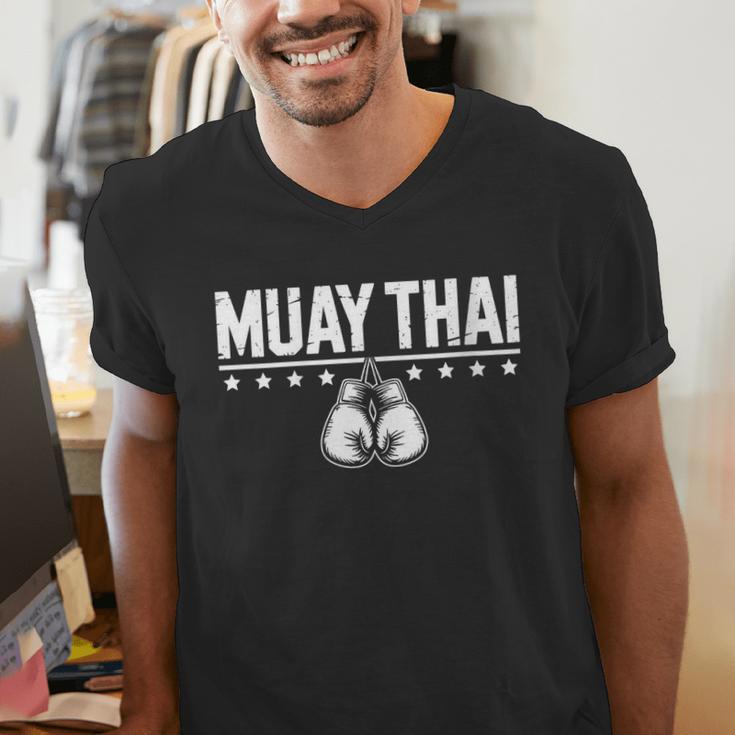 Women's Cute Muay Thai Art For Men Women Kids Muay Thai Lovers Men's V-Neck T-Shirt