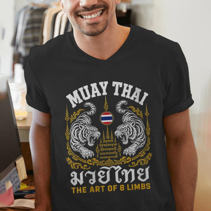 Women's Muay Thai The Art Of 8 Limbs Martial Arts Tigers Men's V-Neck T-Shirt Women's Muay Thai The Art Of 8 Limbs Martial Arts Tigers Men's V-Neck T-Shirt