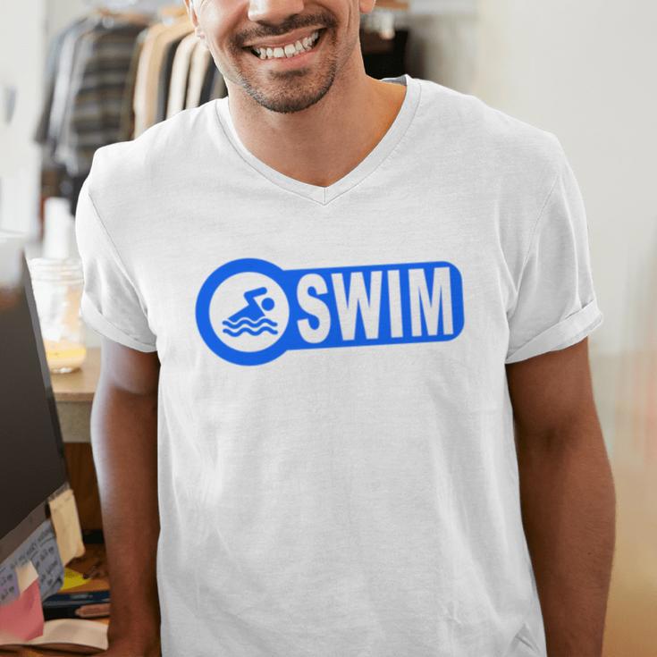 2 Sided Print Swimming Teacher Swim Instructor Swim Lessons Men's V-Neck T-Shirt 2 Sided Print Swimming Teacher Swim Instructor Swim Lessons Men's V-Neck T-Shirt