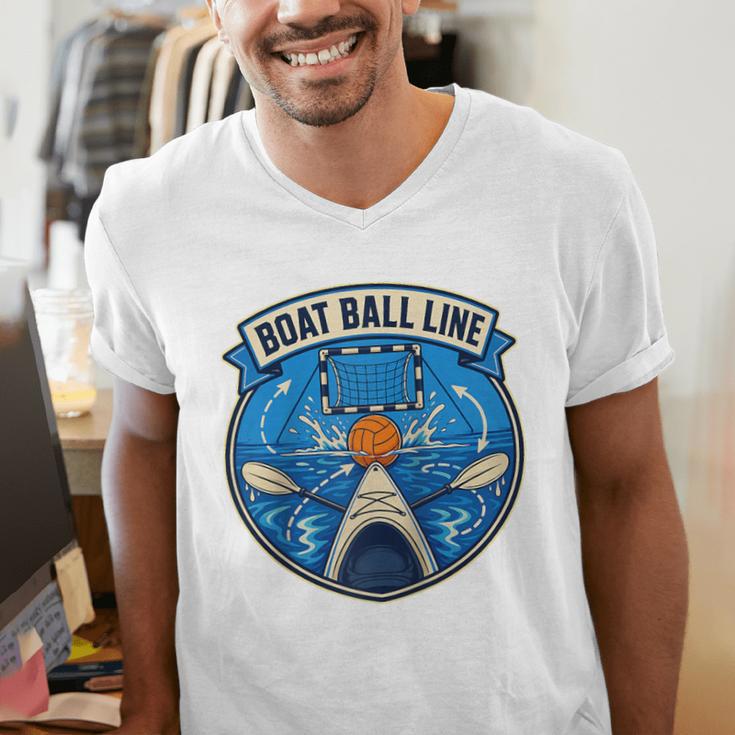 Boat Ball LINE Kayak Polo Canoe Team Raglan Baseball Tee Men's V-Neck T-Shirt