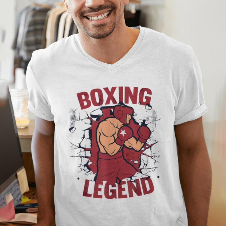 Boxing Legend Professional Boxer Muay Thai Boxing Men's V-Neck T-Shirt Boxing Legend Professional Boxer Muay Thai Boxing Men's V-Neck T-Shirt