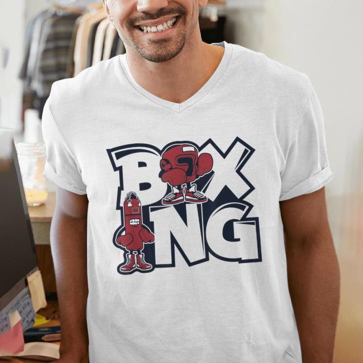 Boxing Professional Boxer Muay Thai Kickboxer Fan Boxing Men's V-Neck T-Shirt
