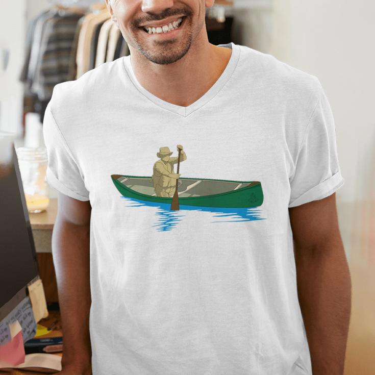 Canadian Canoe Yoke Canoeing Raglan Baseball Tee Men's V-Neck T-Shirt Canadian Canoe Yoke Canoeing Raglan Baseball Tee Men's V-Neck T-Shirt
