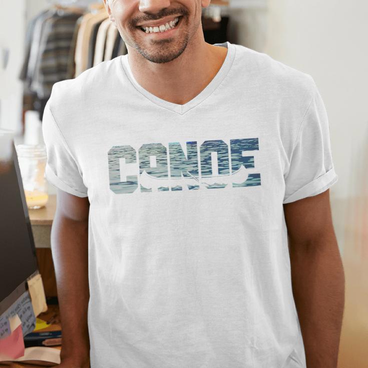 Canoe Canoeing Canoe Raglan Baseball Tee Men's V-Neck T-Shirt Canoe Canoeing Canoe Raglan Baseball Tee Men's V-Neck T-Shirt