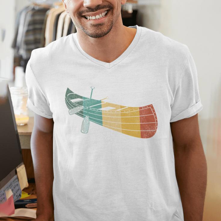 Canoe Canoeing Retro Vintage Men's V-Neck T-Shirt