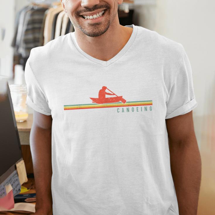 Canoe Canoeing Retro Vintage Canoeing Men's V-Neck T-Shirt Canoe Canoeing Retro Vintage Canoeing Men's V-Neck T-Shirt