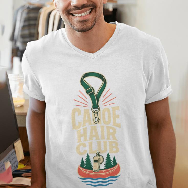 Canoe Hair Club Paddling Retro Comfort Colors Crop Top Men's V-Neck T-Shirt