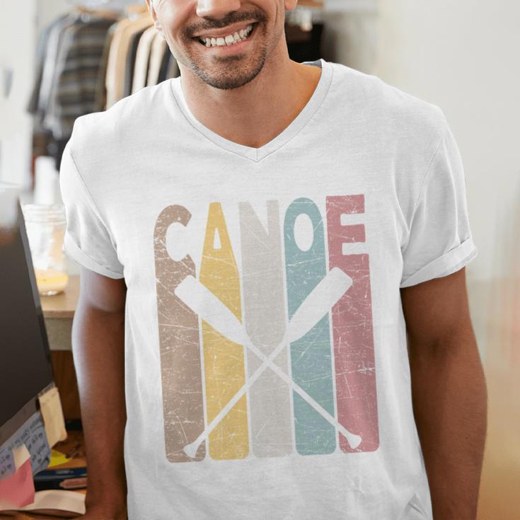 Canoe Vintage Canoeing Retro Canoe Paddling Men's V-Neck T-Shirt
