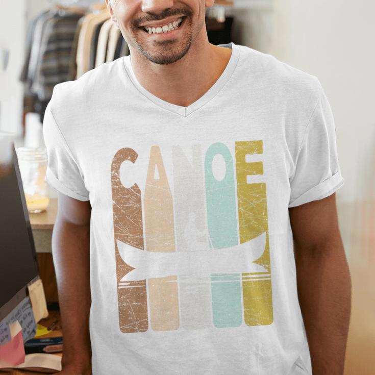 Canoe Vintage Canoeing Retro Canoe Paddling Premium Tri-Blend Men's V-Neck T-Shirt