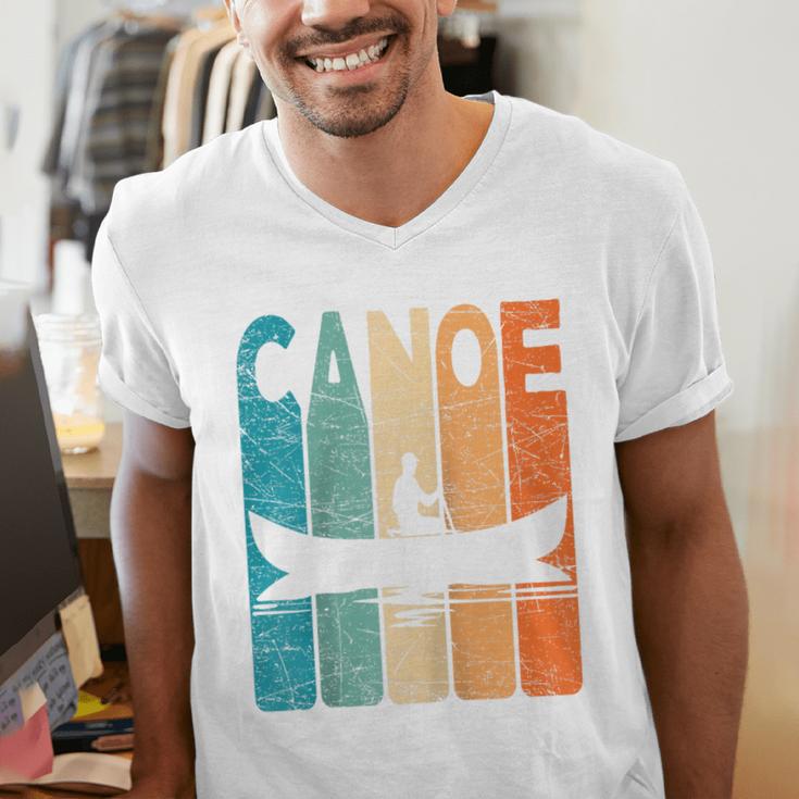 Canoe Vintage Canoeing Retro Canoe Paddling Raglan Baseball Tee Men's V-Neck T-Shirt Canoe Vintage Canoeing Retro Canoe Paddling Raglan Baseball Tee Men's V-Neck T-Shirt