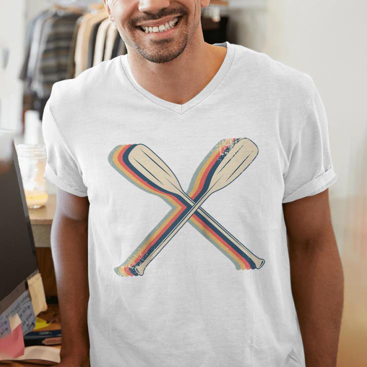 Canoeing Canoe Paddle Paddling Retro Line Art Raglan Baseball Tee Men's V-Neck T-Shirt Canoeing Canoe Paddle Paddling Retro Line Art Raglan Baseball Tee Men's V-Neck T-Shirt
