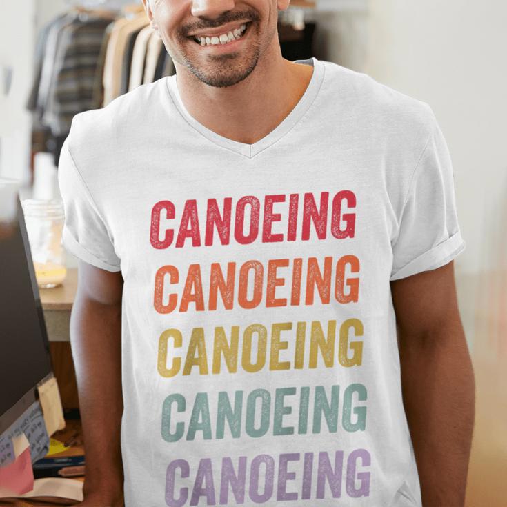 Canoeing Raglan Baseball Tee Men's V-Neck T-Shirt