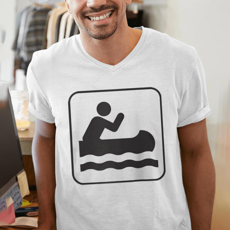 Cool Outdoor Water Sport Canoe Raglan Baseball Tee Men's V-Neck T-Shirt