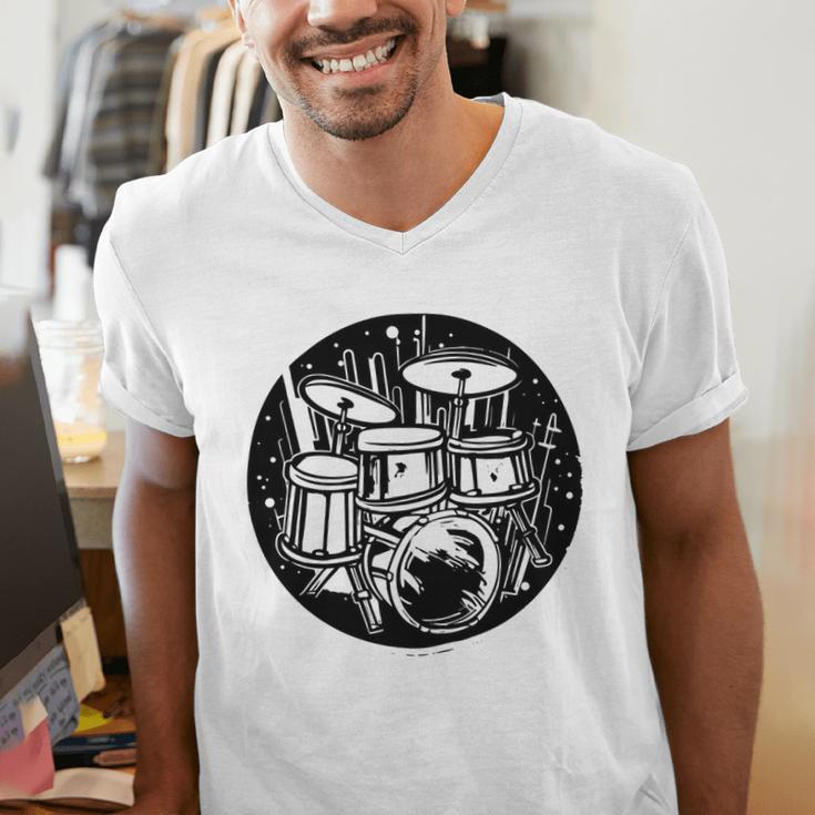 Drum Kit Drums Sweatshirt Men's V-Neck T-Shirt Drum Kit Drums Sweatshirt Men's V-Neck T-Shirt