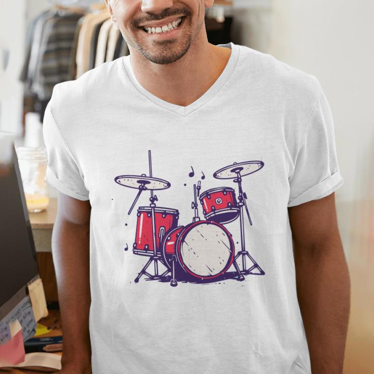 Drum Kit Electronic Drums Sweatshirt Men's V-Neck T-Shirt Drum Kit Electronic Drums Sweatshirt Men's V-Neck T-Shirt