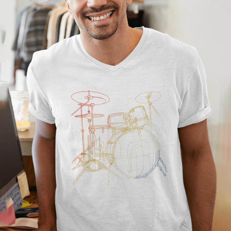 Drum Kit Vintage Look Music Concert Sweatshirt Men's V-Neck T-Shirt