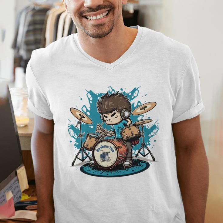Drum Set Drumming Drummers Drum Kits Music Men's V-Neck T-Shirt Drum Set Drumming Drummers Drum Kits Music Men's V-Neck T-Shirt