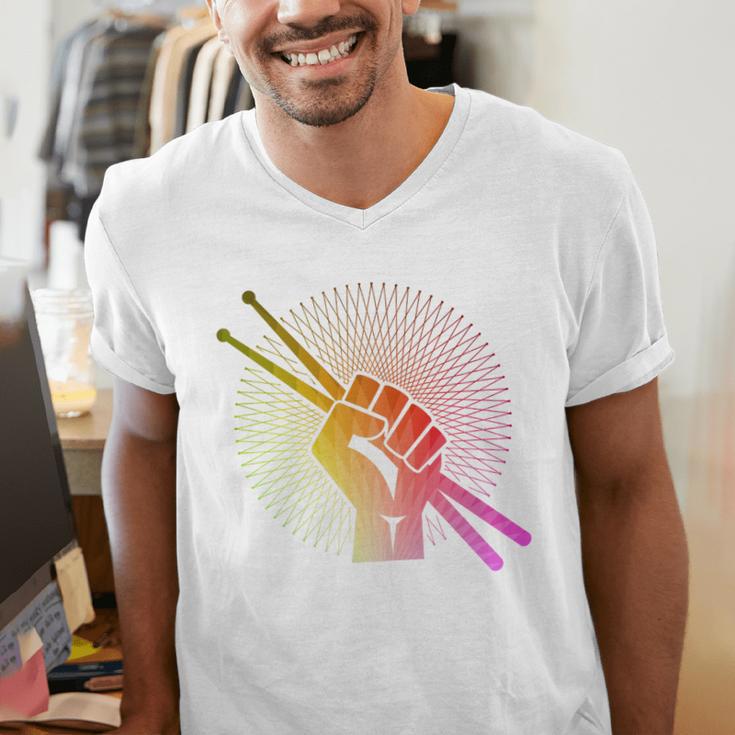 Drummer Drumsticks Fist Drum Kit Sweatshirt Men's V-Neck T-Shirt