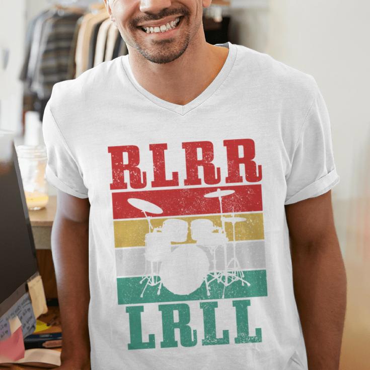 Drummer RLRR LRLL Vintage Drum Kit Sweatshirt Men's V-Neck T-Shirt Drummer RLRR LRLL Vintage Drum Kit Sweatshirt Men's V-Neck T-Shirt