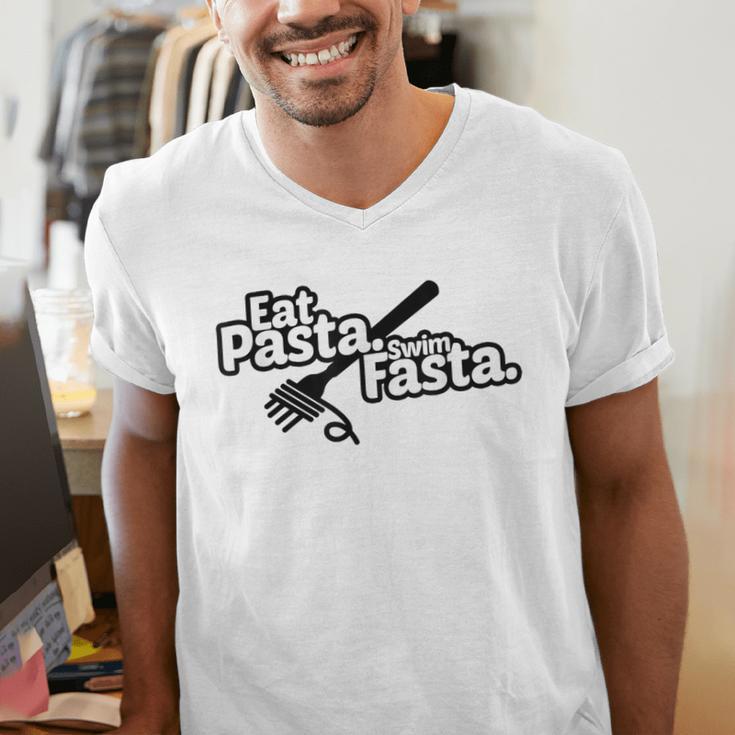 Eat Pasta Swim Fasta Swimmer Tshirt Swimming Men's V-Neck T-Shirt