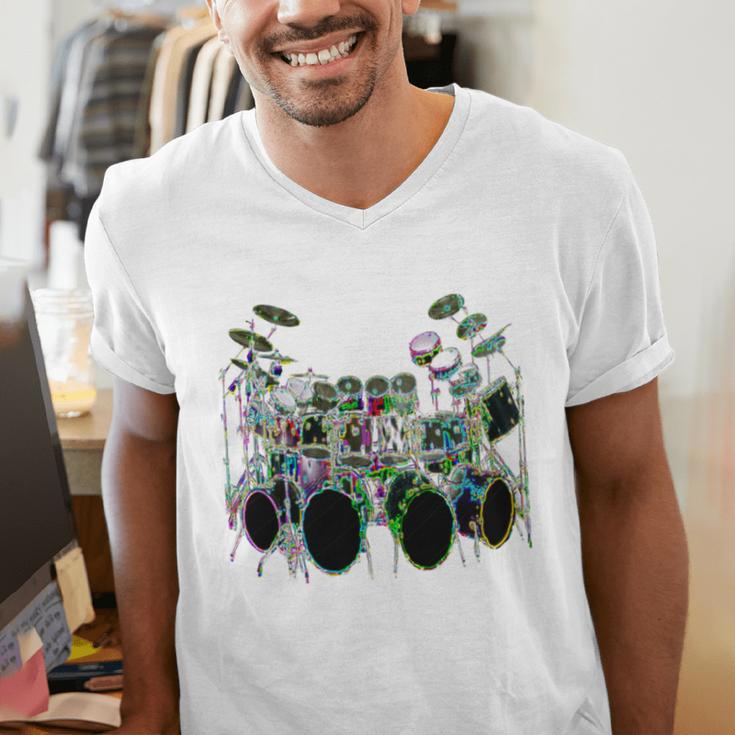 Large Drum Kit With Many Drums Men's V-Neck T-Shirt Large Drum Kit With Many Drums Men's V-Neck T-Shirt