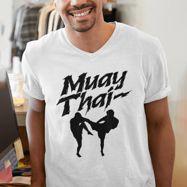 Muay Thai Boxing Martial Arts Fighter Men's V-Neck T-Shirt