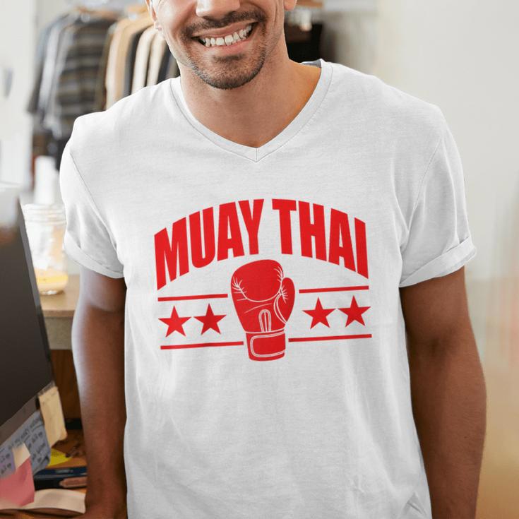 Muay Thai For Men Women Kids Mixed Martial Arts Raglan Baseball Tee Men's V-Neck T-Shirt