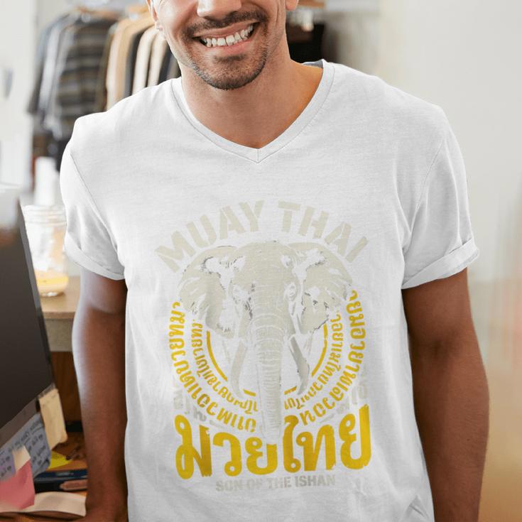 Muay Thai Thailand Fighter Martial Arts Son Of The Ishan Tee Raglan Baseball Tee Men's V-Neck T-Shirt