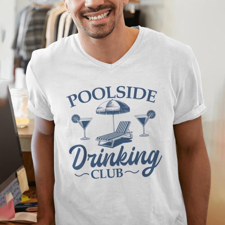Pool Adult Poolside Drinking Club Summer Swimming Pool Party Men's V-Neck T-Shirt Pool Adult Poolside Drinking Club Summer Swimming Pool Party Men's V-Neck T-Shirt
