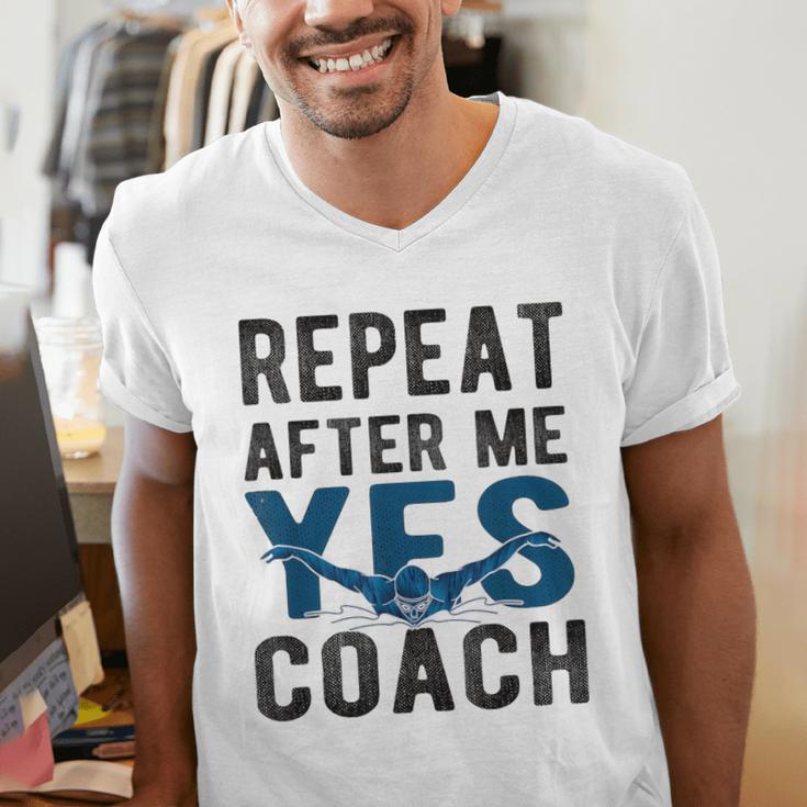Repeat Yes Swim Coach Swimming Coach Men's V-Neck T-Shirt