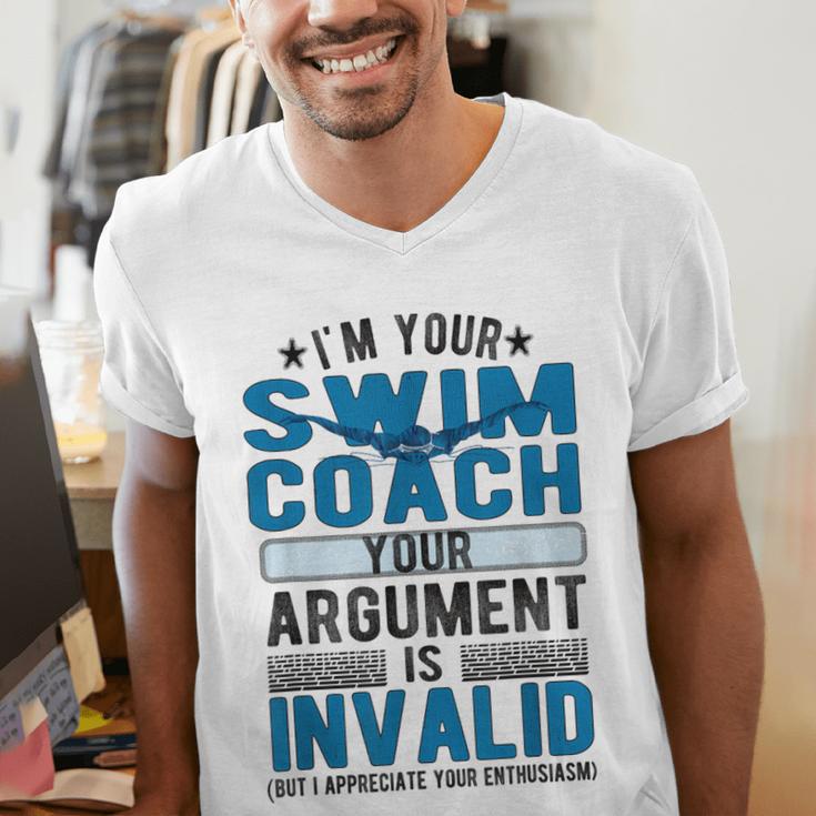 Swim Coach Swimming Coach Men's V-Neck T-Shirt Swim Coach Swimming Coach Men's V-Neck T-Shirt