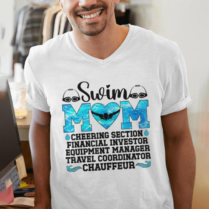 Swim Mom Definition Swimming Mother Of A Swimmer Mom Men's V-Neck T-Shirt