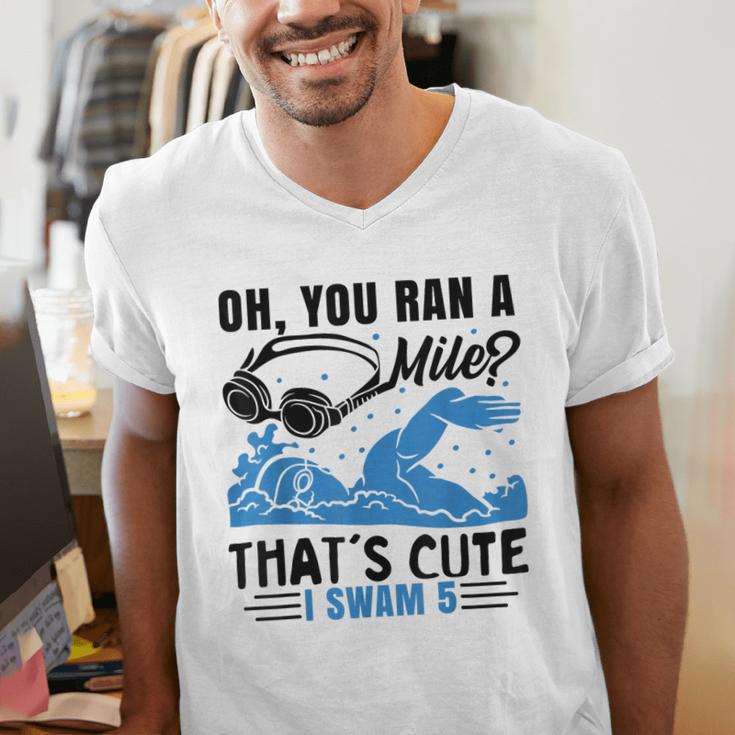 Swimmer Swimming Men's V-Neck T-Shirt