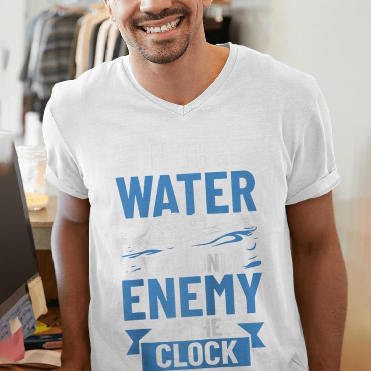 Swimming Enthusiast Swimming Expert Swimming Lover Swimmer Raglan Baseball Tee Men's V-Neck T-Shirt Swimming Enthusiast Swimming Expert Swimming Lover Swimmer Raglan Baseball Tee Men's V-Neck T-Shirt