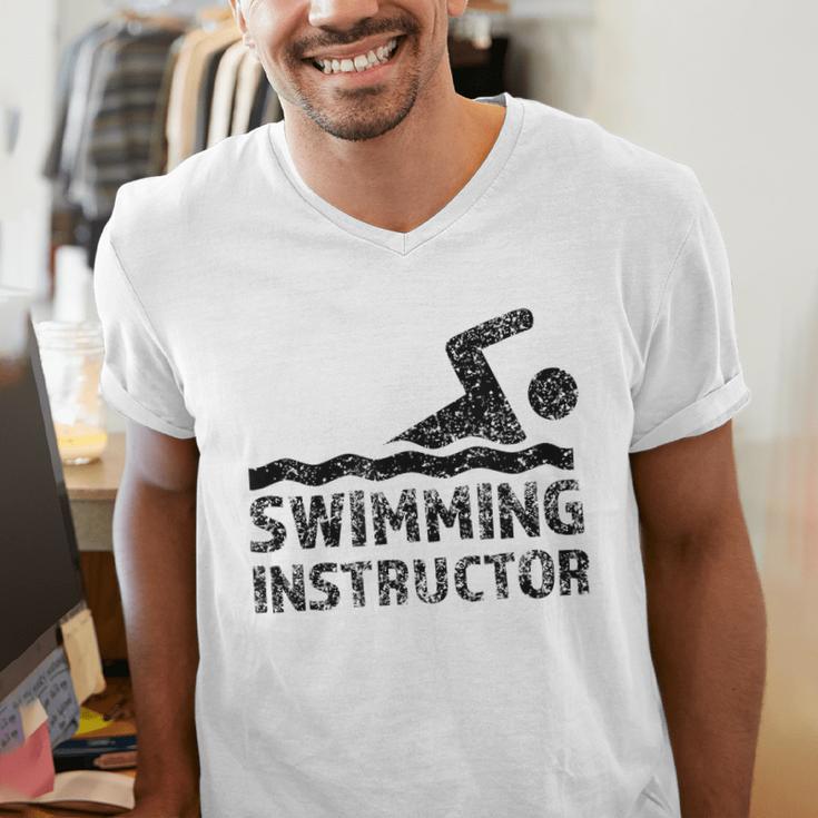 Swimming Instructor Lesson Swim Coach Men's V-Neck T-Shirt Swimming Instructor Lesson Swim Coach Men's V-Neck T-Shirt