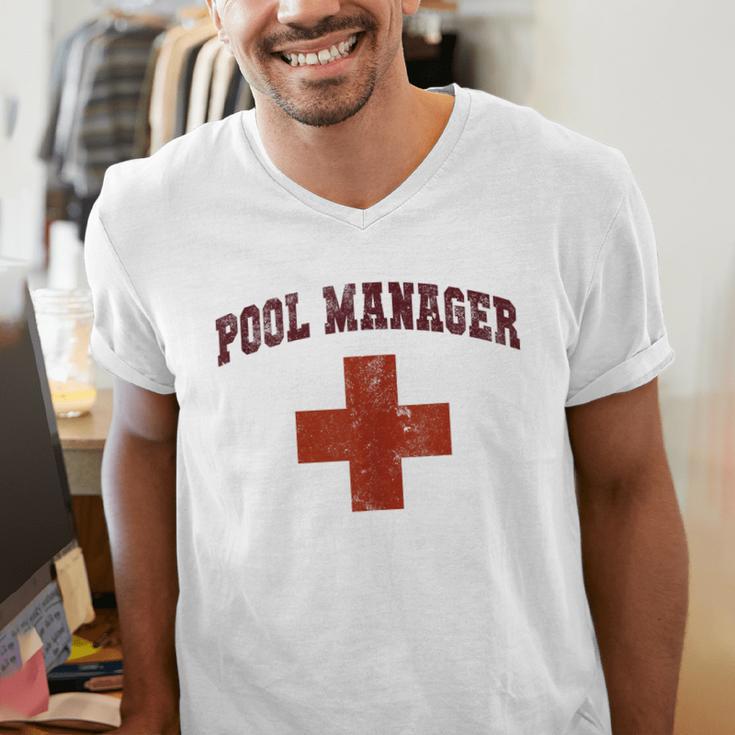 Swimming Pool Manager Beach Vacay Lifeguards Swim Cruise Men's V-Neck T-Shirt Swimming Pool Manager Beach Vacay Lifeguards Swim Cruise Men's V-Neck T-Shirt