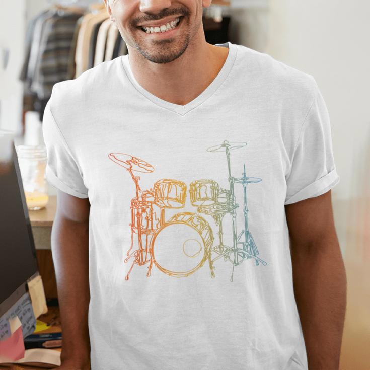 Vintage Drummer Drum Kit Men's V-Neck T-Shirt