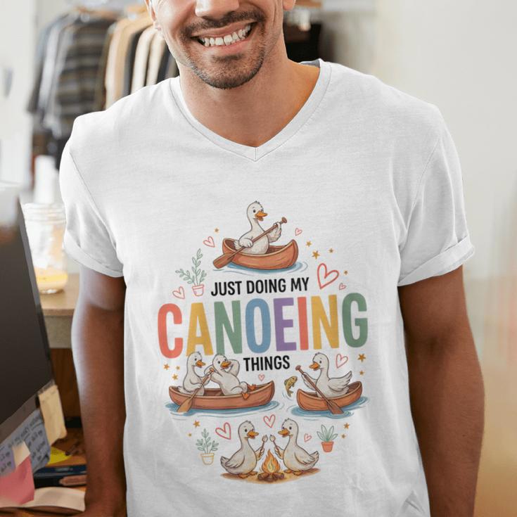 Women's Canoeing Canoe Paddle Water Flatwater Recreational Men's V-Neck T-Shirt