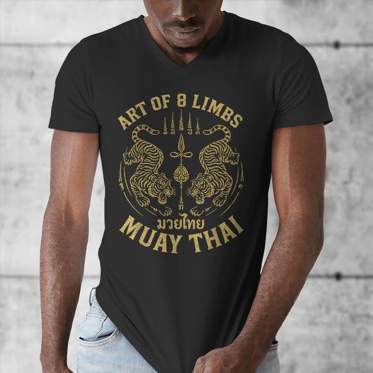 Art Of 8 Limbs MMA Tiger Muay Thai Fighter Muay Thai Men's V-Neck T-Shirt Art Of 8 Limbs MMA Tiger Muay Thai Fighter Muay Thai Men's V-Neck T-Shirt