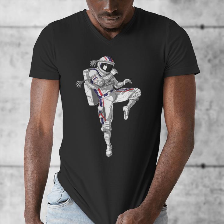 Astronaut Muay Thai Boxing Karate Kickboxing Martial Arts Men's V-Neck T-Shirt