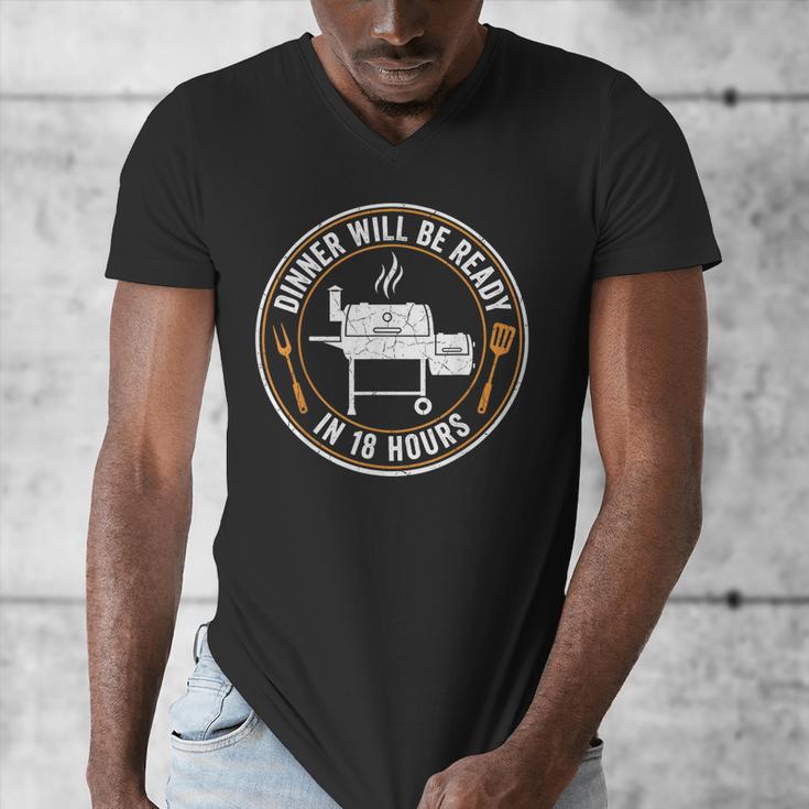 BBQ Dad Dinner Will Be Ready In 18 Hours Smoking Meat Men's V-Neck T-Shirt BBQ Dad Dinner Will Be Ready In 18 Hours Smoking Meat Men's V-Neck T-Shirt