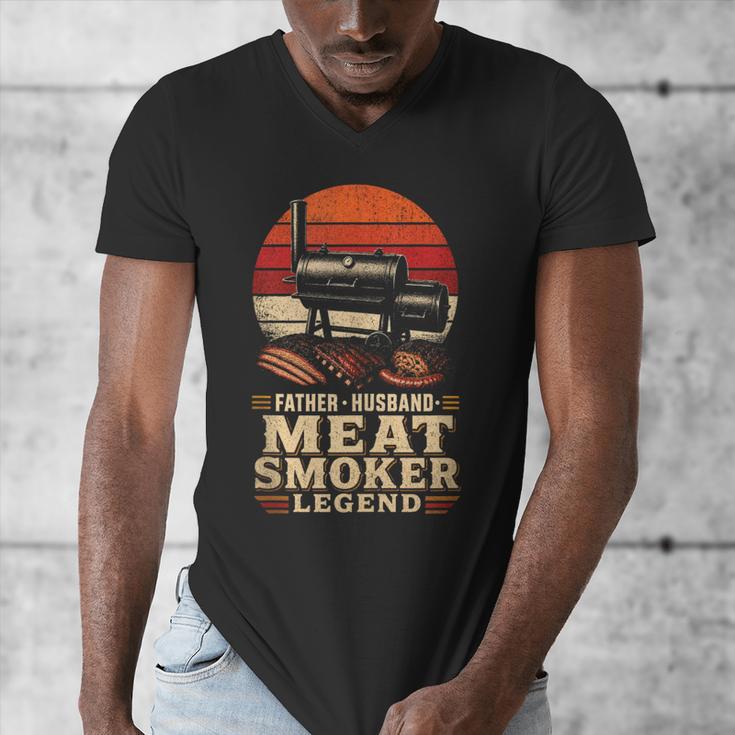 BBQ Dad Father Husband Meat Smoker Legend Men's V-Neck T-Shirt