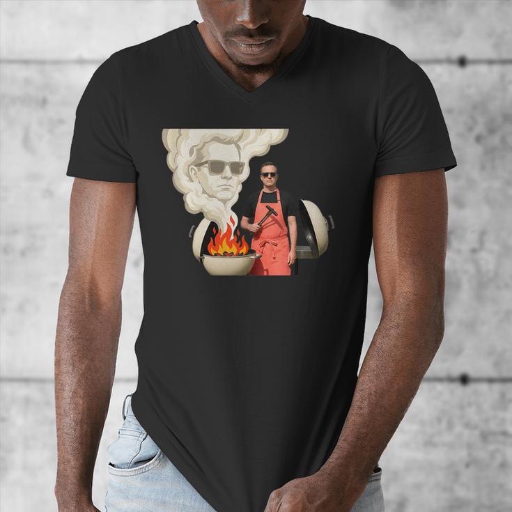 BBQ Dad Grilling Humor Men Backyard Men's V-Neck T-Shirt BBQ Dad Grilling Humor Men Backyard Men's V-Neck T-Shirt