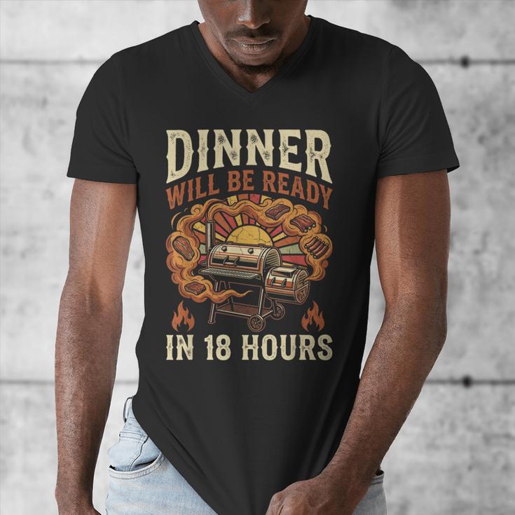 BBQ Dad Smoking Meat Smoker Barbecue Men's V-Neck T-Shirt