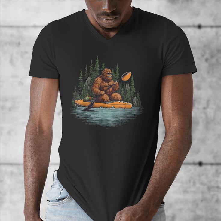 Bigfoot Kayak Paddling Lake Canoe Bigfoot Sasquatch Kayaking Men's V-Neck T-Shirt Bigfoot Kayak Paddling Lake Canoe Bigfoot Sasquatch Kayaking Men's V-Neck T-Shirt