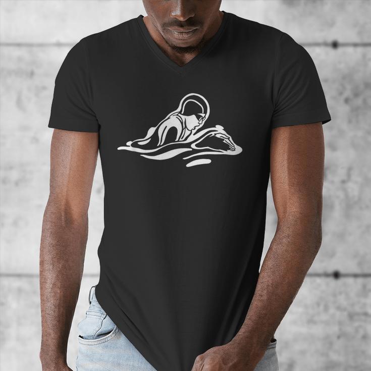 Breaststroke Swimming Stylized Design For Swimmers Men's V-Neck T-Shirt Breaststroke Swimming Stylized Design For Swimmers Men's V-Neck T-Shirt