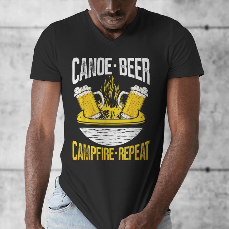 Canoe Beer Campfire Repeat Kayak Canoe Men's V-Neck T-Shirt